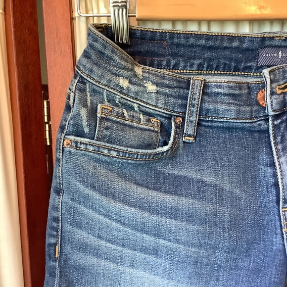 Jacob Davis Collection Uma Blue Denim Jean Shorts Cuffed Bottom Size 29 - Picture 2 of 7